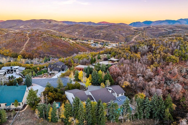 671 N Freeze Creek Cir, Emigration Canyon, UT 84108 - aerial view at dusk of a mountain view