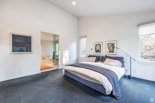 671 N Freeze Creek Cir, Emigration Canyon, UT 84108 - bedroom featuring multiple windows, baseboards, carpet, and recessed lighting