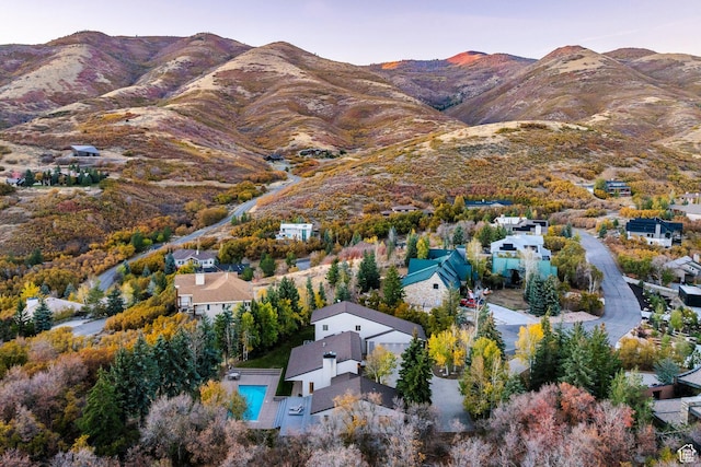671 N Freeze Creek Cir, Emigration Canyon, UT 84108 - aerial view at dusk of a mountain view