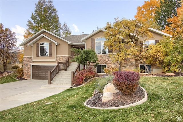 3937 N Patio Springs Dr, Eden, UT 84310 - view of front of house with a front lawn and a garage