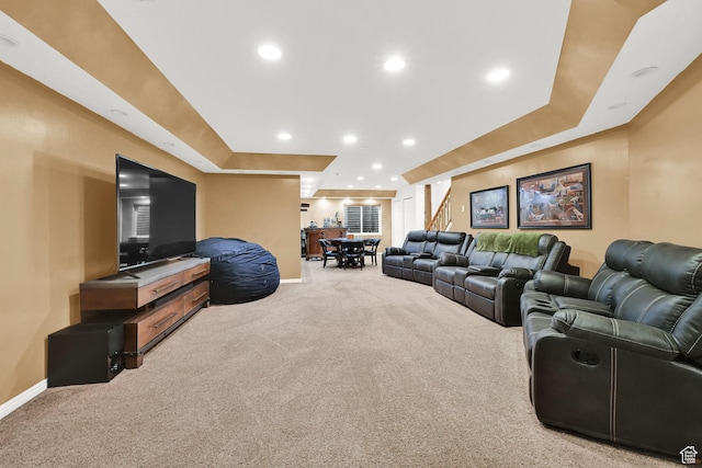 3937 N Patio Springs Dr, Eden, UT 84310 - living room with baseboards, carpet flooring, and recessed lighting
