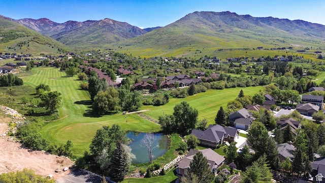 3937 N Patio Springs Dr, Eden, UT 84310 - aerial overview of property's location with nearby suburban area, a water and mountain view, and a golf course