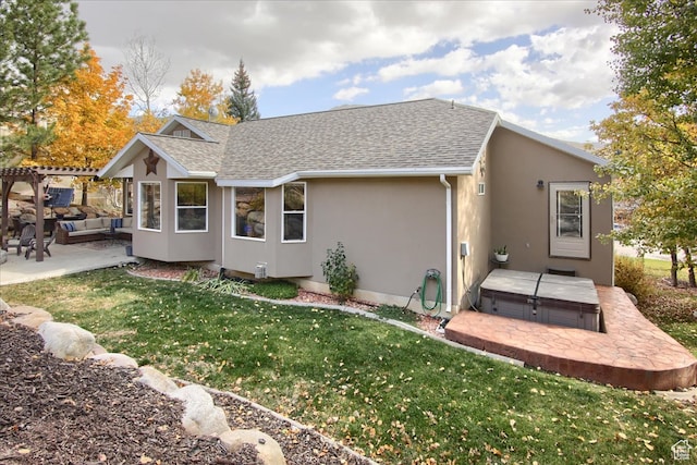 3937 N Patio Springs Dr, Eden, UT 84310 - back of house with a patio and a lawn