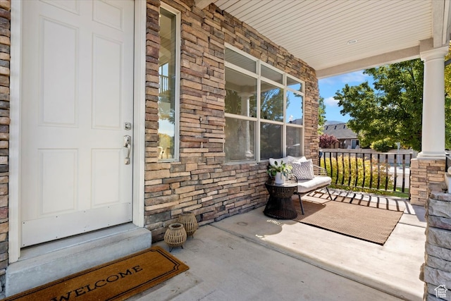 view of patio / terrace featuring covered porch