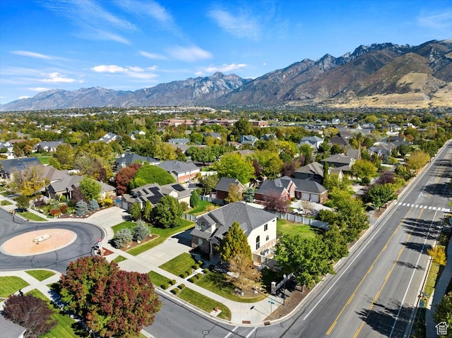 aerial view featuring a mountain view