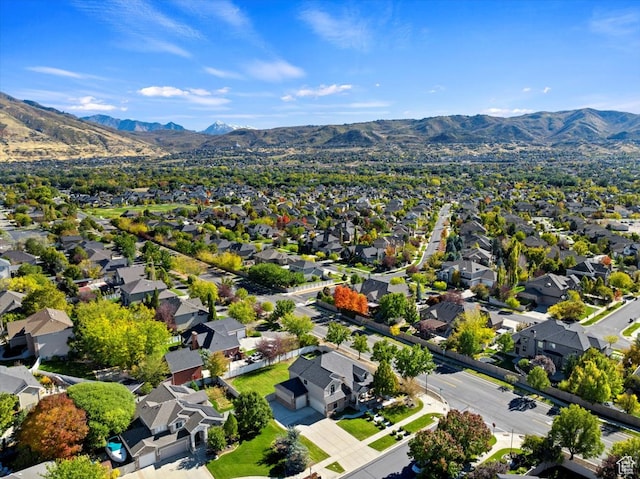 aerial view featuring a mountain view