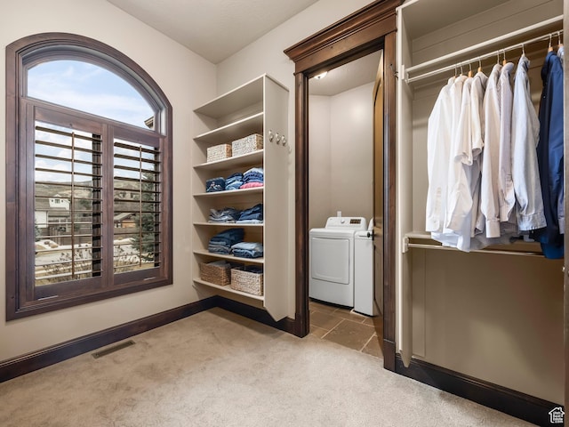 1212 N Heritage Cir, Alpine, UT 84004 - spacious closet with carpet floors and separate washer and dryer