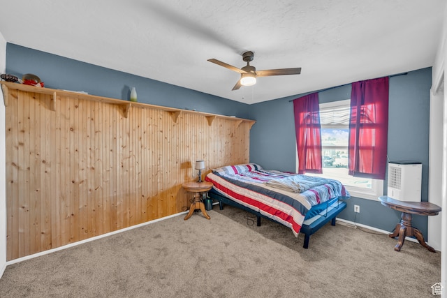 bedroom featuring carpet and ceiling fan