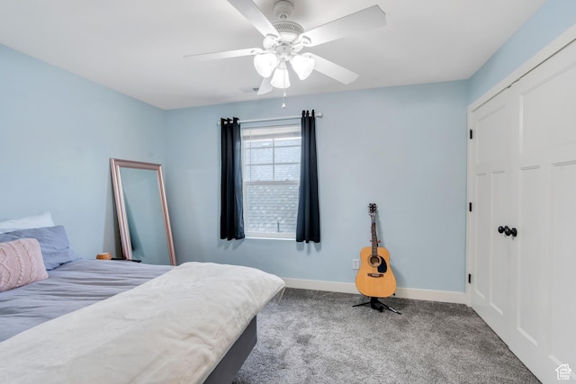 4489 W Milford Dr, South Jordan, UT 84009 - bedroom with carpet floors, a ceiling fan, and baseboards