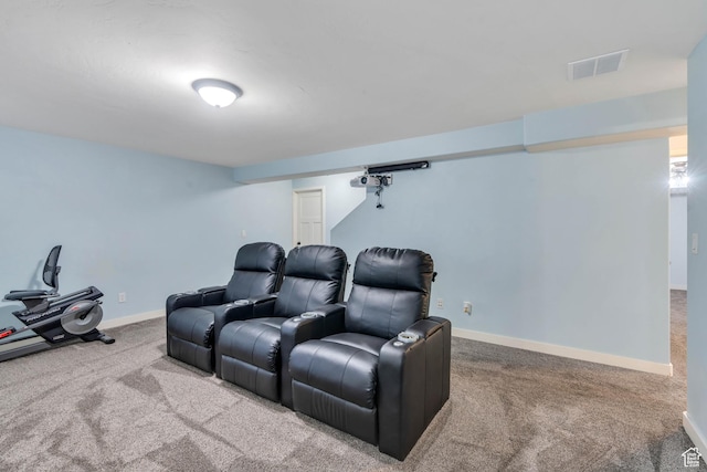 4489 W Milford Dr, South Jordan, UT 84009 - home theater room featuring carpet flooring, baseboards, and visible vents