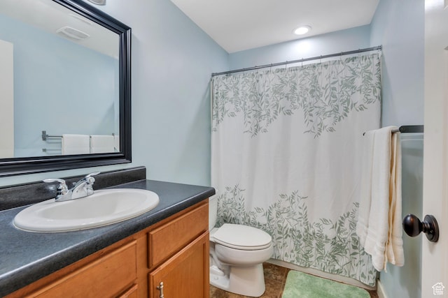 4489 W Milford Dr, South Jordan, UT 84009 - full bath with vanity, tile patterned flooring, curtained shower, and toilet
