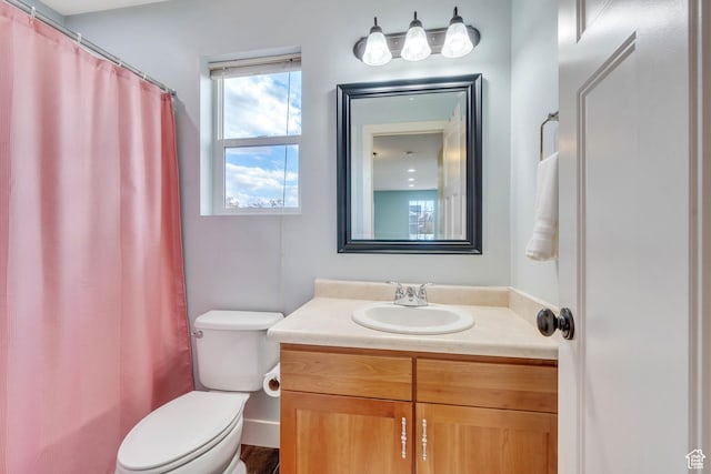 4489 W Milford Dr, South Jordan, UT 84009 - full bath featuring toilet, a shower with curtain, and vanity