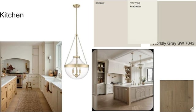 285 N Sarah St, Providence, UT 84332 - interior space with a notable chandelier, decorative light fixtures, a center island with sink, and sink