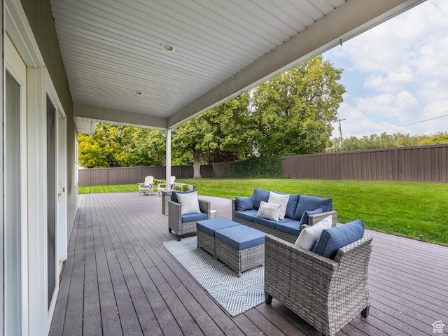 1975 E Gunderson Ln S, Holladay, UT 84124 - wooden terrace with a yard and outdoor lounge area