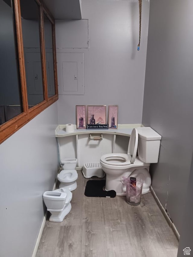 50 W 100 N, Salina, UT 84654 - half bathroom with wood finished floors, a bidet, and electric panel