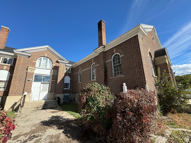 50 W 100 N, Salina, UT 84654 - rear view of house with brick siding, a chimney, and entry steps