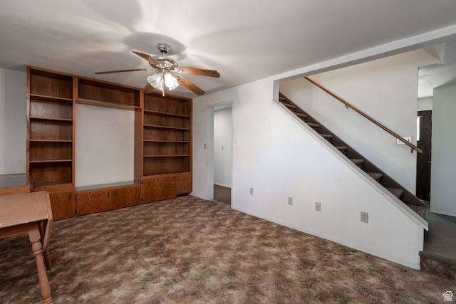 1390 N 500 W, Vernal, UT 84078 - unfurnished living room featuring ceiling fan and dark colored carpet