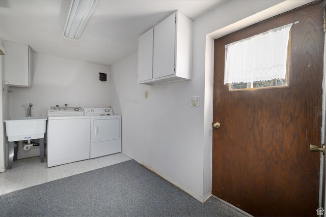 1390 N 500 W, Vernal, UT 84078 - laundry room featuring sink, washer and dryer, and cabinets
