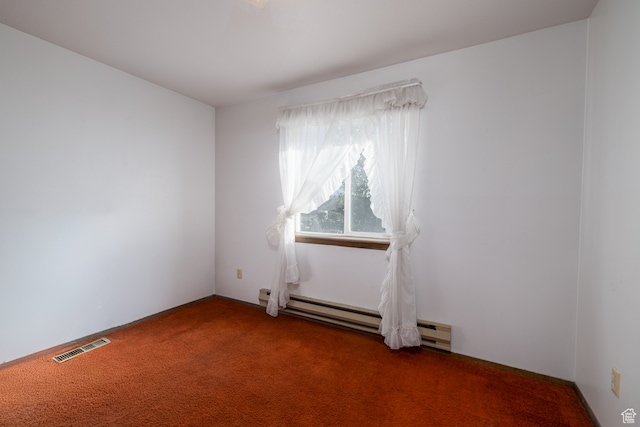 1390 N 500 W, Vernal, UT 84078 - spare room with baseboard heating and dark colored carpet
