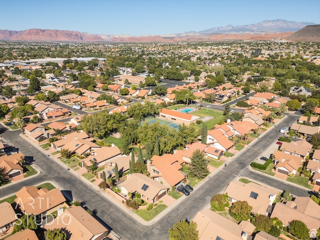 aerial view featuring a mountain view