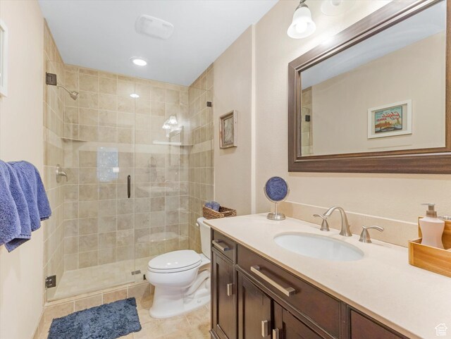 2025 Canyon Resort Dr Unit N4, Snyderville, UT 84098 - full bathroom featuring vanity, tile patterned flooring, toilet, and a shower stall
