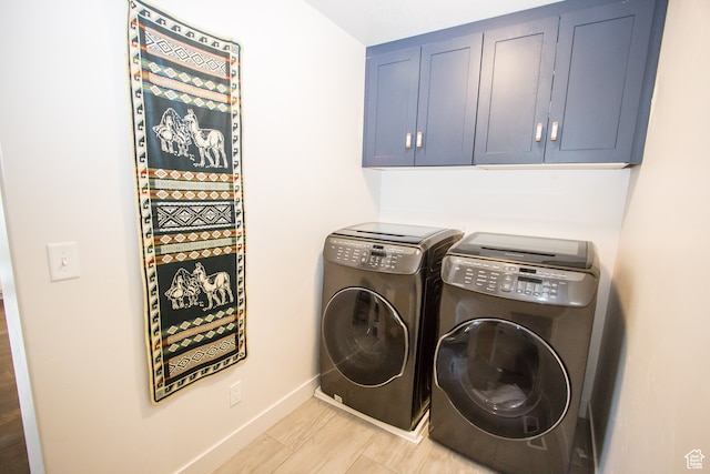 520 N 900 E, Hyde Park, UT 84318 - washroom featuring cabinets, light wood-type flooring, and washer and dryer