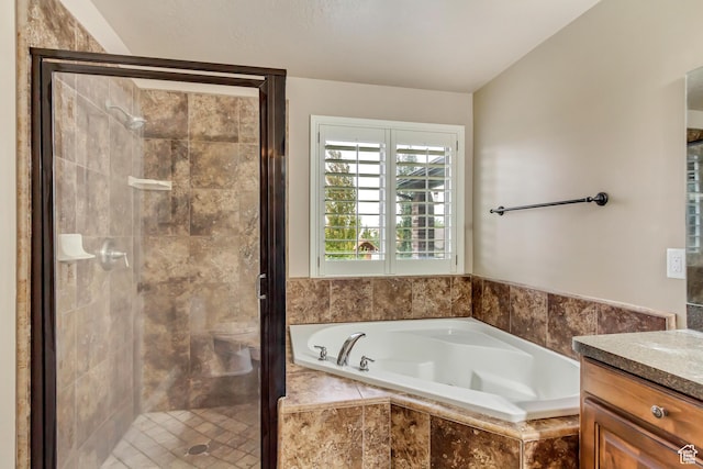 995 W 2650 S, Perry, UT 84302 - full bathroom featuring a bath, a shower stall, and vanity
