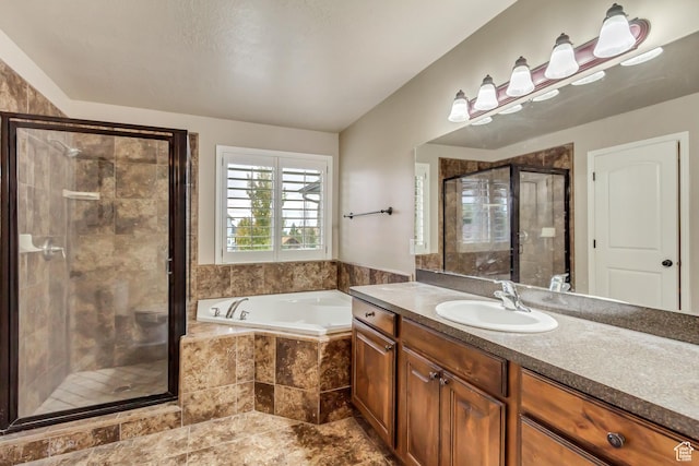 995 W 2650 S, Perry, UT 84302 - bathroom with a garden tub, vanity, and a shower stall