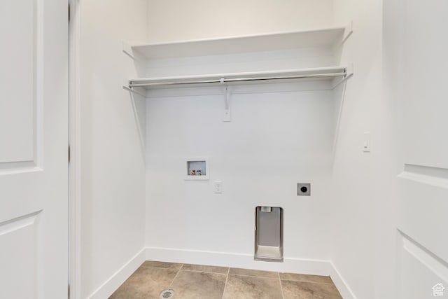 11211 S Clear Blue Dr, South Jordan, UT 84009 - laundry area with washer hookup, hookup for an electric dryer, baseboards, and light tile patterned flooring