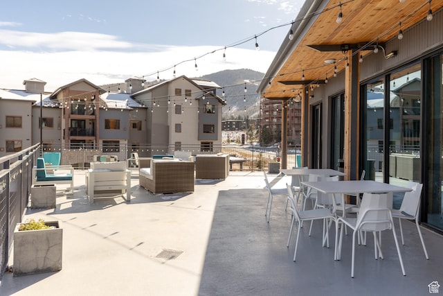 2670 W Canyons Resort Dr Unit 436, Park City, UT 84098 - view of patio featuring a mountain view and an outdoor hangout area