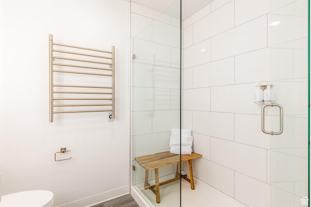 2670 W Canyons Resort Dr Unit 436, Park City, UT 84098 - full bath featuring radiator, a towel warmer, a shower stall, toilet, and baseboards