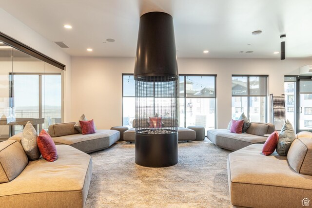 2670 W Canyons Resort Dr Unit 436, Park City, UT 84098 - living area featuring recessed lighting and carpet