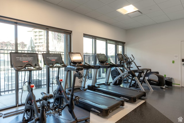 2670 W Canyons Resort Dr Unit 436, Park City, UT 84098 - gym featuring a drop ceiling
