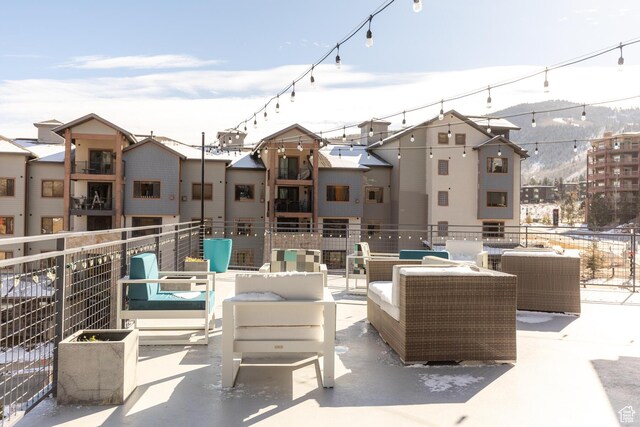 2670 W Canyons Resort Dr Unit 436, Park City, UT 84098 - view of patio / terrace featuring an outdoor living space