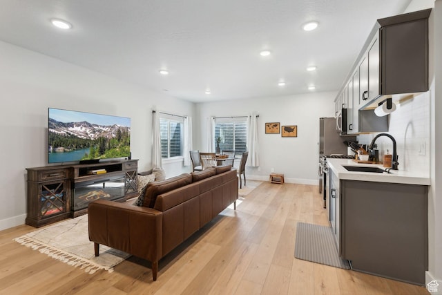 1358 S 1140 E, Heber City, UT 84032 - living area featuring light wood-style floors, baseboards, and recessed lighting