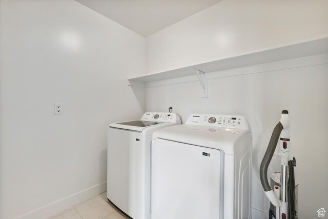 1358 S 1140 E, Heber City, UT 84032 - laundry room featuring separate washer and dryer, light tile patterned floors, and baseboards