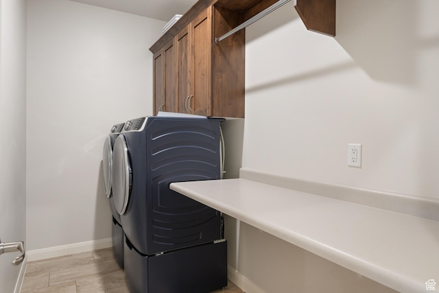 2084 E Sunshine Trl, St George, UT 84790 - laundry room featuring washer and clothes dryer, cabinet space, and baseboards