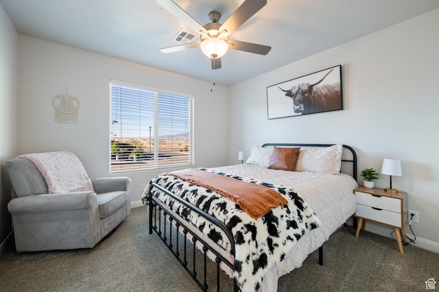 2084 E Sunshine Trl, St George, UT 84790 - bedroom featuring carpet flooring, baseboards, and a ceiling fan