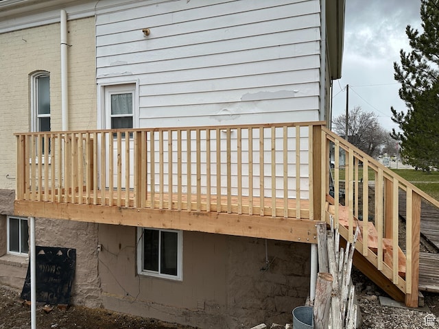 114 E Main St, Moroni, UT 84646 - wooden terrace featuring stairway
