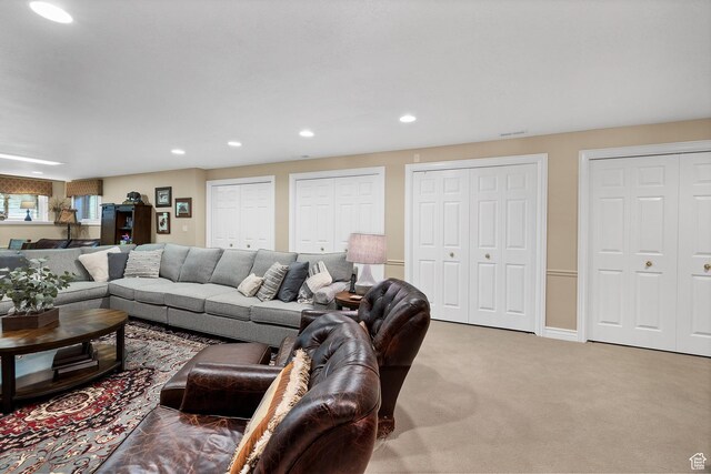 301 S Rachel Ln, New Harmony, UT 84757 - carpeted living area featuring recessed lighting and baseboards