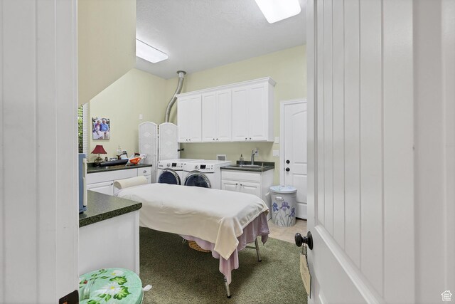 301 S Rachel Ln, New Harmony, UT 84757 - washroom with independent washer and dryer, cabinet space, and light carpet