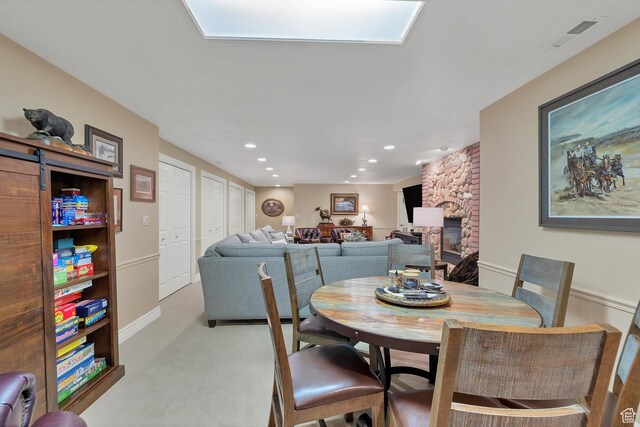 301 S Rachel Ln, New Harmony, UT 84757 - dining room featuring recessed lighting and a stone fireplace