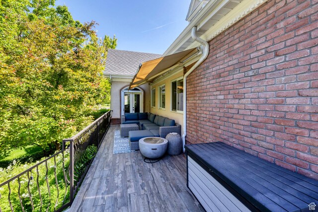 301 S Rachel Ln, New Harmony, UT 84757 - wooden deck with outdoor lounge area