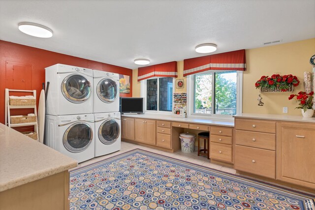 301 S Rachel Ln, New Harmony, UT 84757 - laundry area with cabinet space, independent washer and dryer, an office area, and stacked washer / dryer