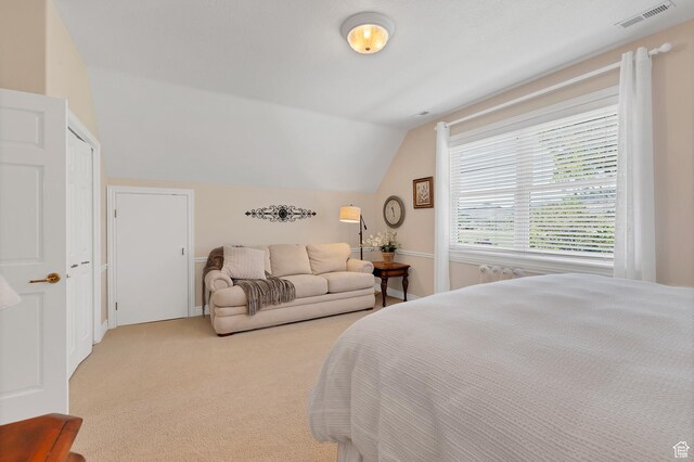 301 S Rachel Ln, New Harmony, UT 84757 - carpeted bedroom featuring vaulted ceiling