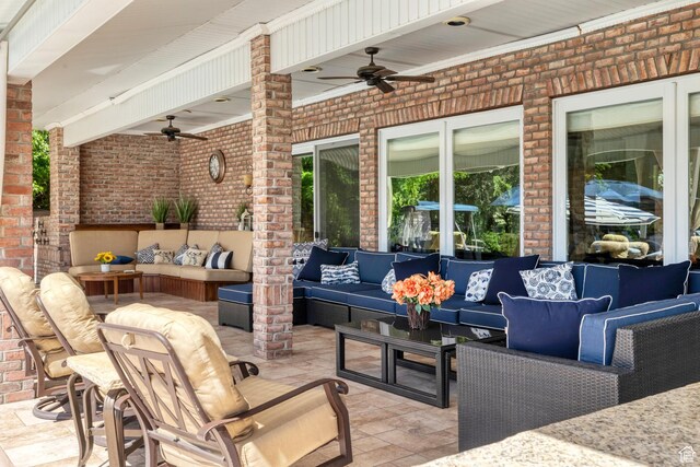 301 S Rachel Ln, New Harmony, UT 84757 - view of patio with outdoor lounge area and a ceiling fan