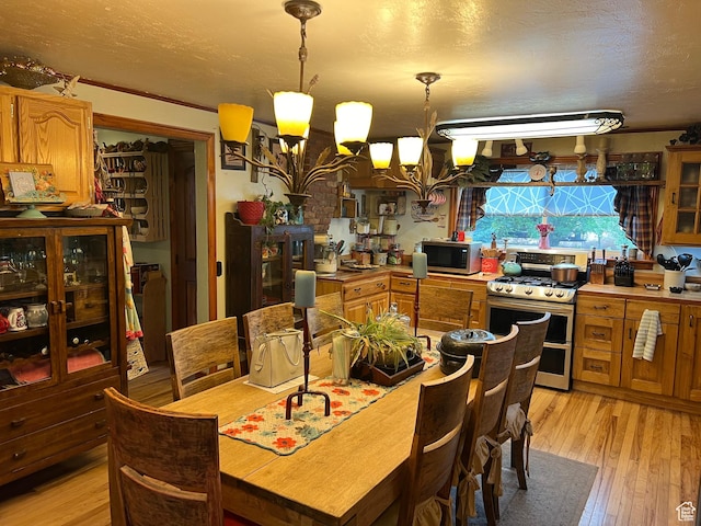 295 N 200 W, Monroe, UT 84754 - dining room with a chandelier and light wood-style flooring