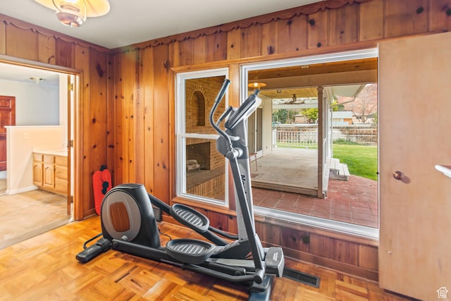 455 N 500 W, Richfield, UT 84701 - exercise room featuring wood walls