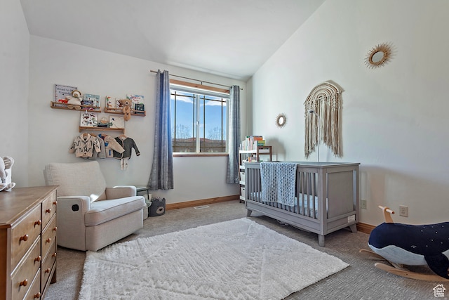 3025 Lower Saddleback Rd Unit 13, Park City, UT 84098 - carpeted bedroom with vaulted ceiling and a nursery area
