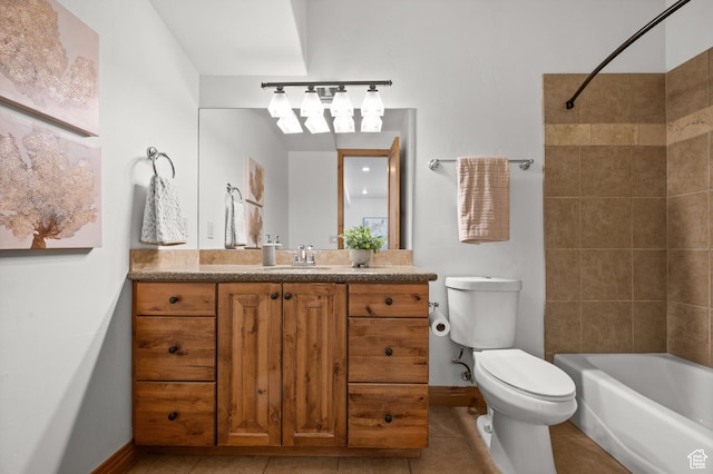 3025 Lower Saddleback Rd Unit 13, Park City, UT 84098 - full bathroom with tile patterned floors, toilet, tiled shower / bath combo, and vanity